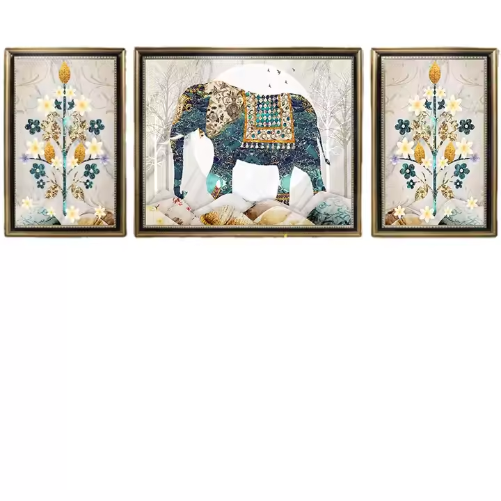 Custom African Woman Canvas Painting | Three-Piece Abstract Stretched Wall Art