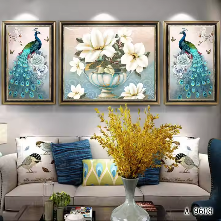 Custom African Woman Canvas Painting | Three-Piece Abstract Stretched Wall Art