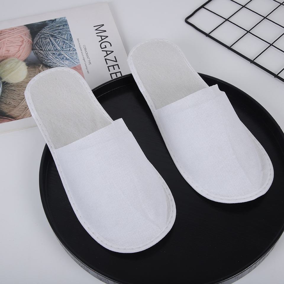 White Disposable Slippers with Willow Pattern Bottom for Hotels & B&Bs