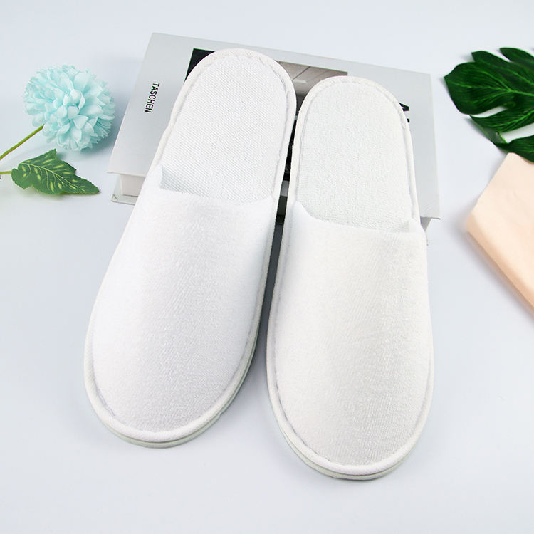 Premium Disposable Hotel Slippers with Towel Fabric & Non-Slip EVA Sole