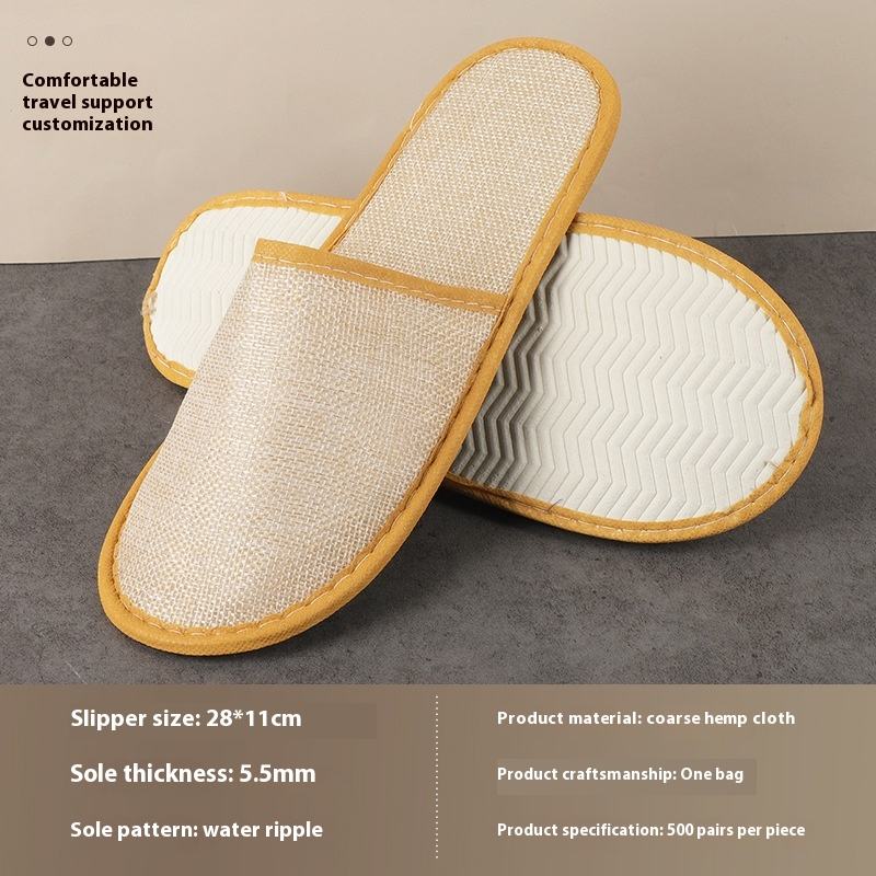 Custom Eco-Friendly Non-Woven Hotel Slippers with Anti-Slip Sole & Thickened Padding
