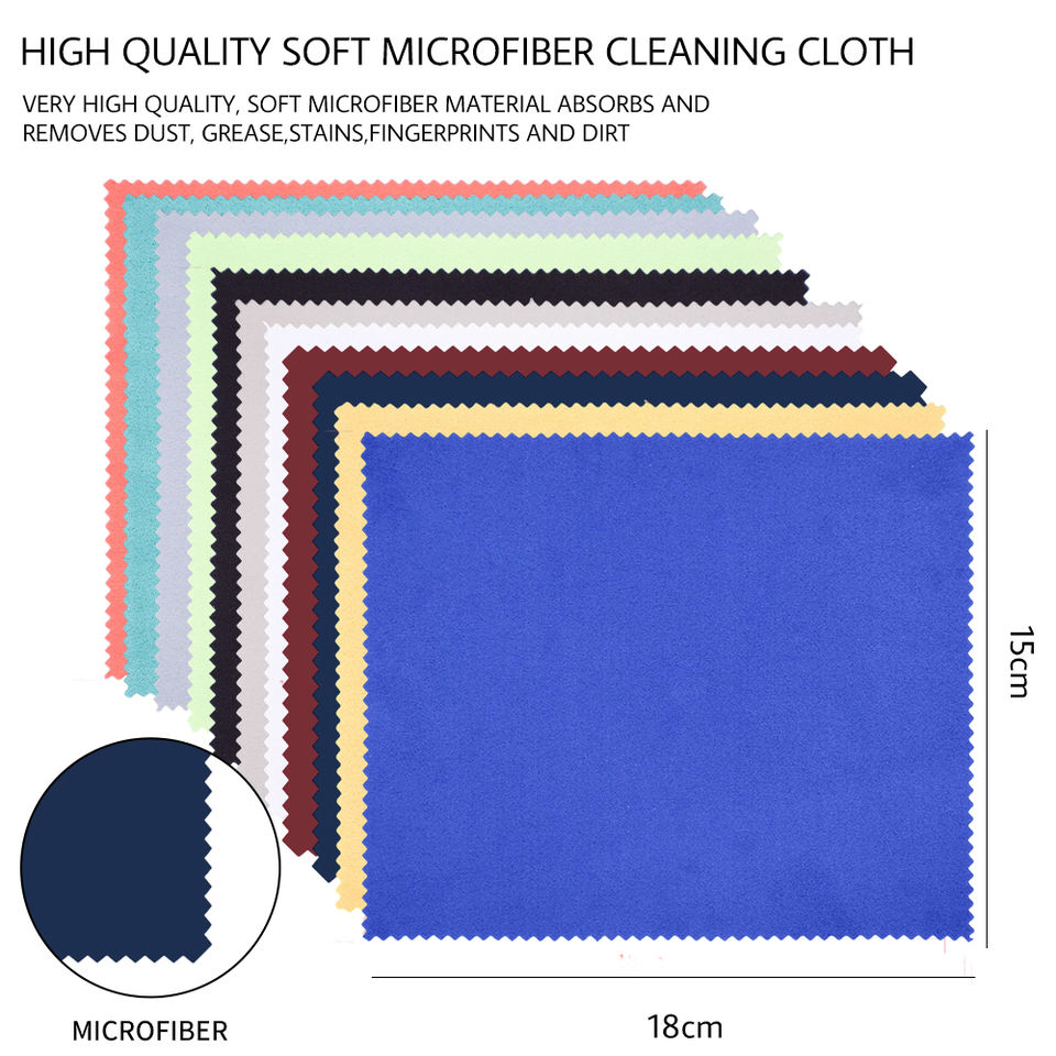 Custom Logo Microfiber Glasses Cleaning Cloth 15x18cm for Optical Stores