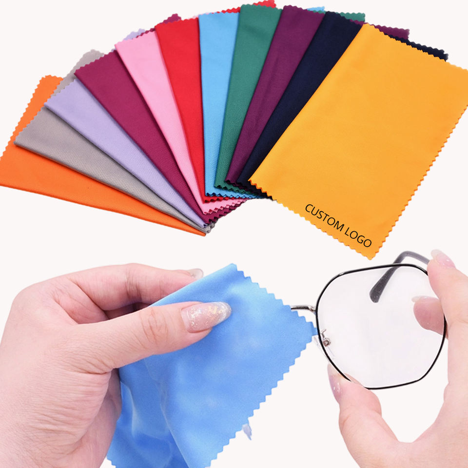 Custom Logo Microfiber Glasses Cleaning Cloth 15x18cm for Optical Stores