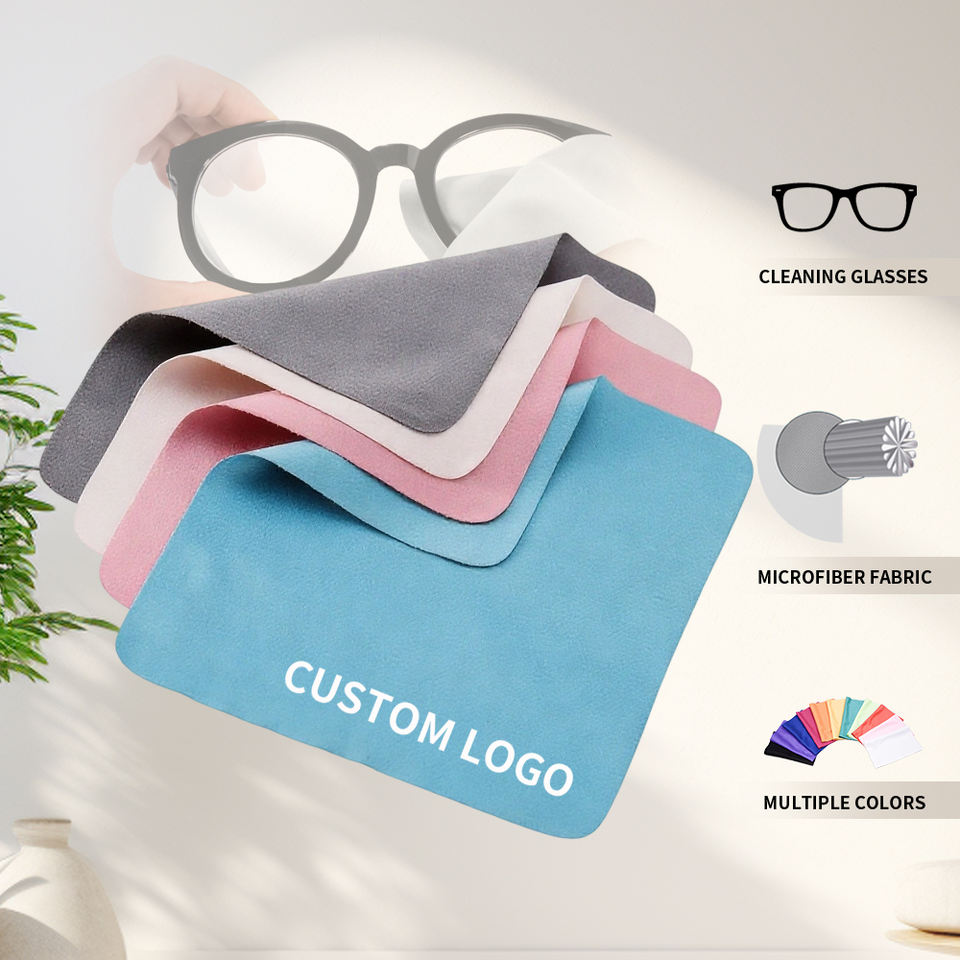 Customizable Microfiber Lens Cleaning Cloth 15x18cm Anti-Scratch Suede for Glasses & Electronics