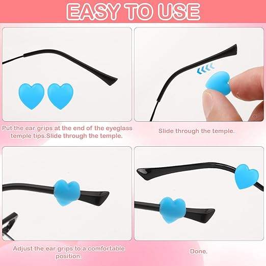 Silicone Eyeglasses Retainer Ear Grips for Anti-Slip Temple Tips Protectors