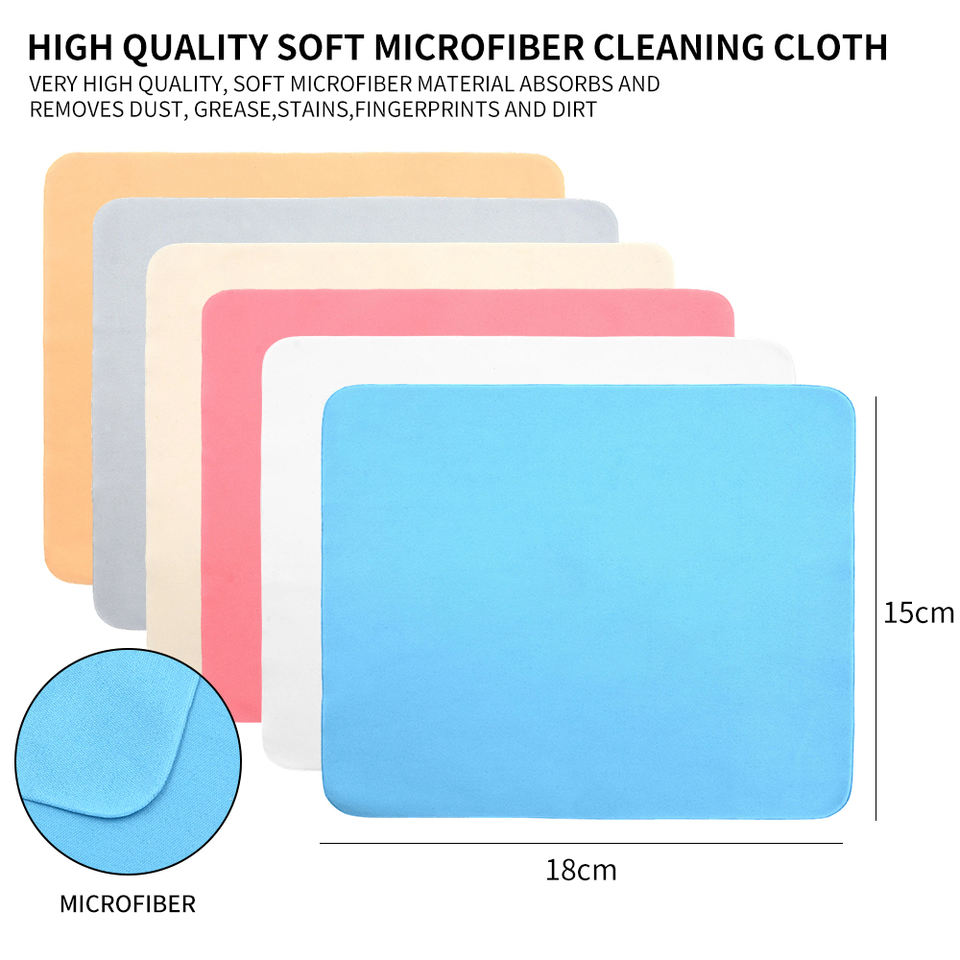 Customizable Microfiber Lens Cleaning Cloth 15x18cm Anti-Scratch Suede for Glasses & Electronics