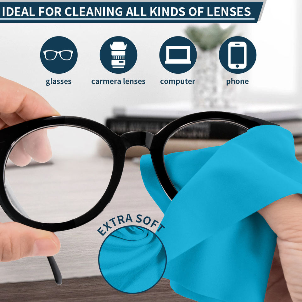 Custom Logo Microfiber Sunglasses Cleaning Cloth 15x15cm - Eco-Friendly & Durable