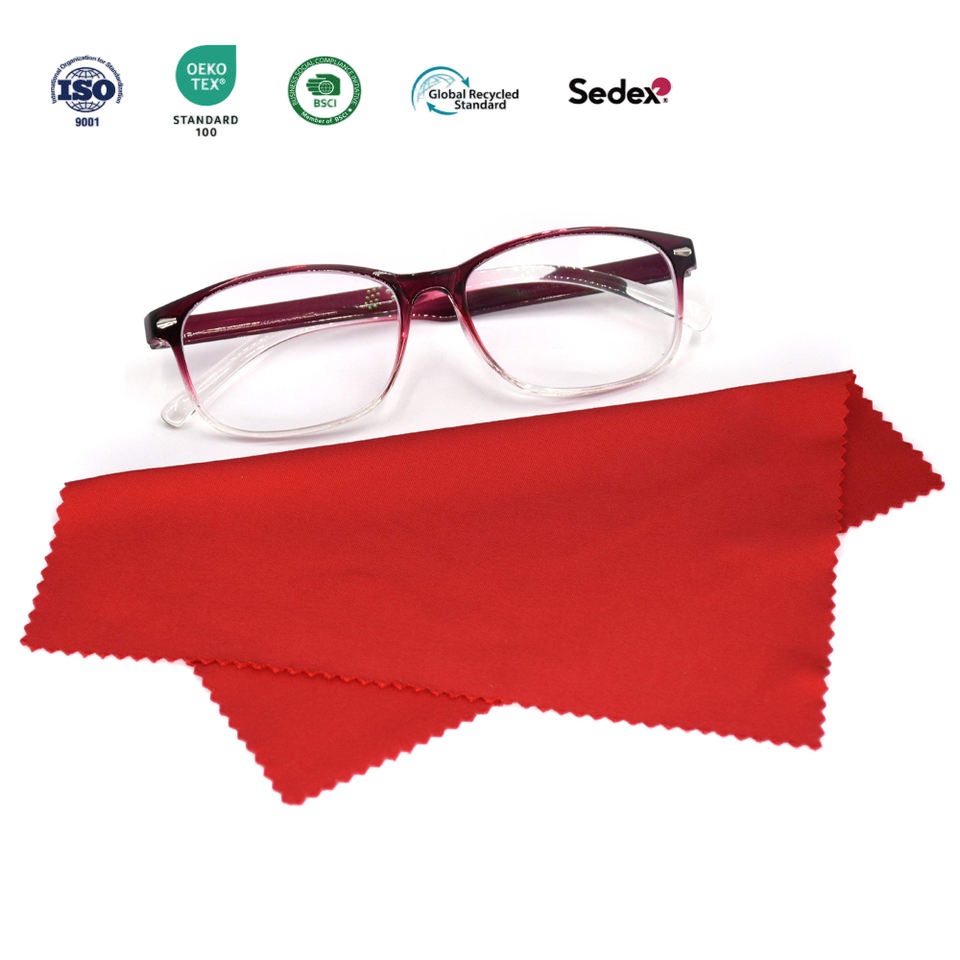 Custom Logo Microfiber Glasses Cleaning Cloth 15x18cm for Optical Stores