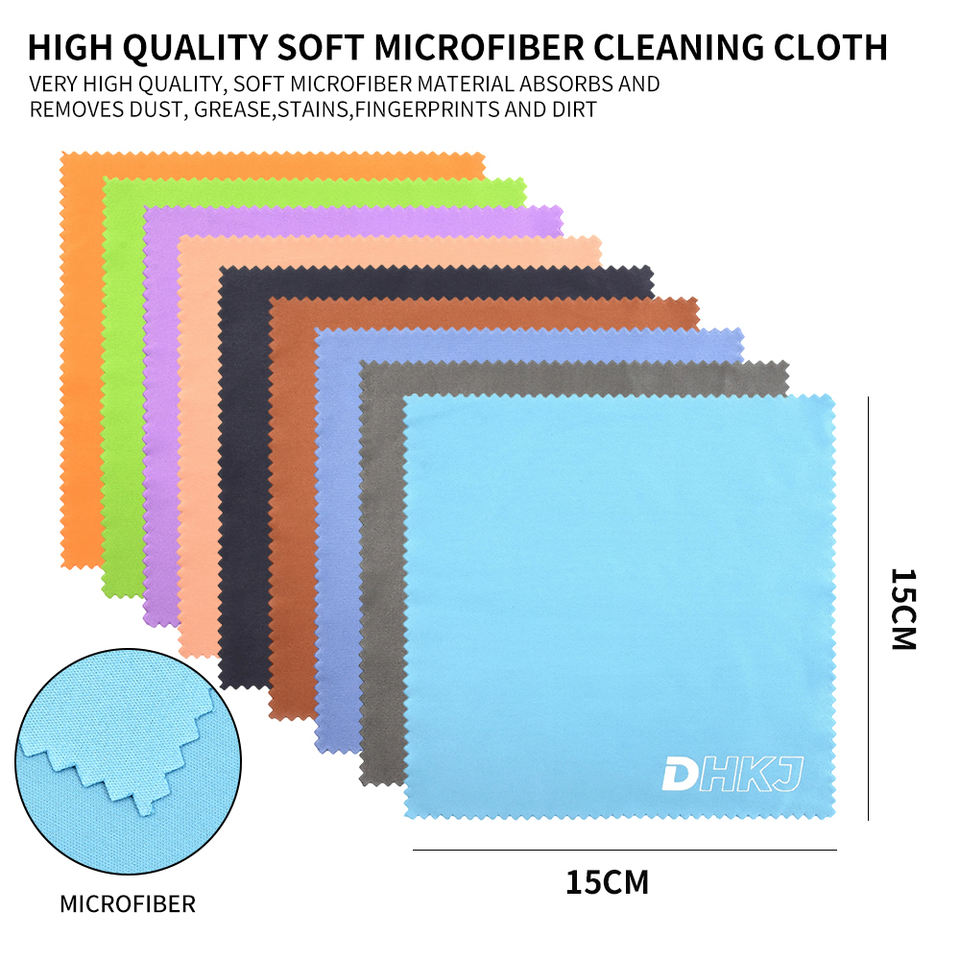 Custom Logo Microfiber Cleaning Cloth 15x15cm – Soft, Durable & Eco-Friendly
