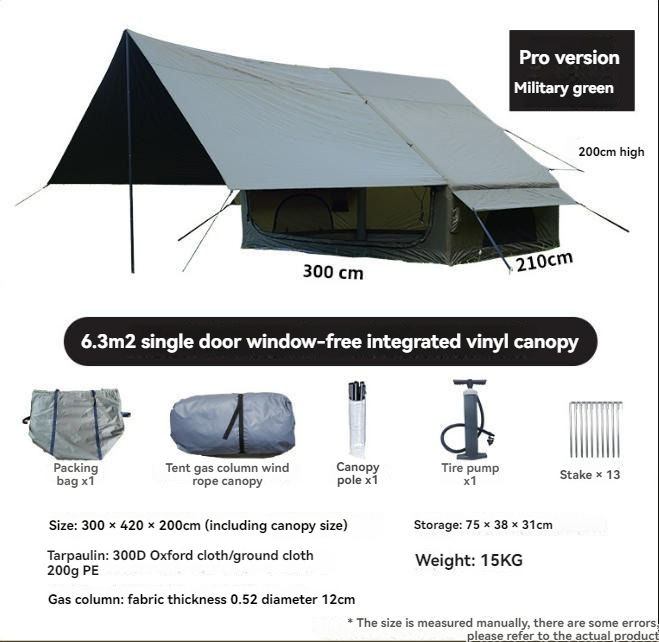 6.3m² Fully Automatic Inflatable Oxford Tent for Family Camping & Recreation