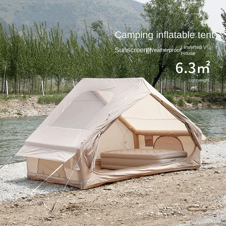 6.3㎡ Oxford Cloth Auto-Inflatable Tent with Large Skylight for Outdoor Travel