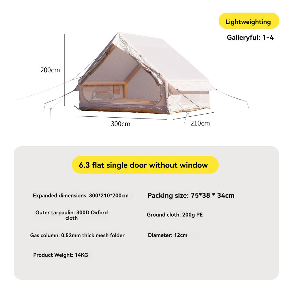 6.3m² Fully Automatic Inflatable Oxford Tent for Family Camping & Recreation