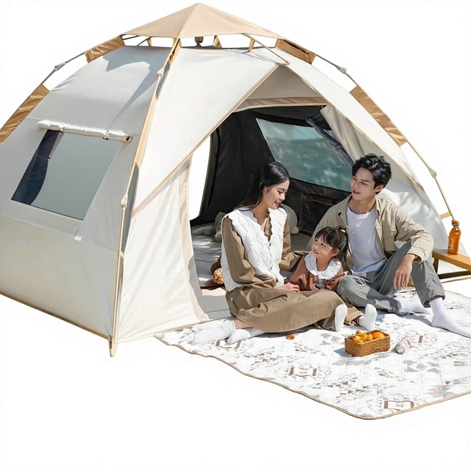 Heavy Duty 3000mm+ Waterproof Oxford Cloth Automatic Double Layer Family Tent