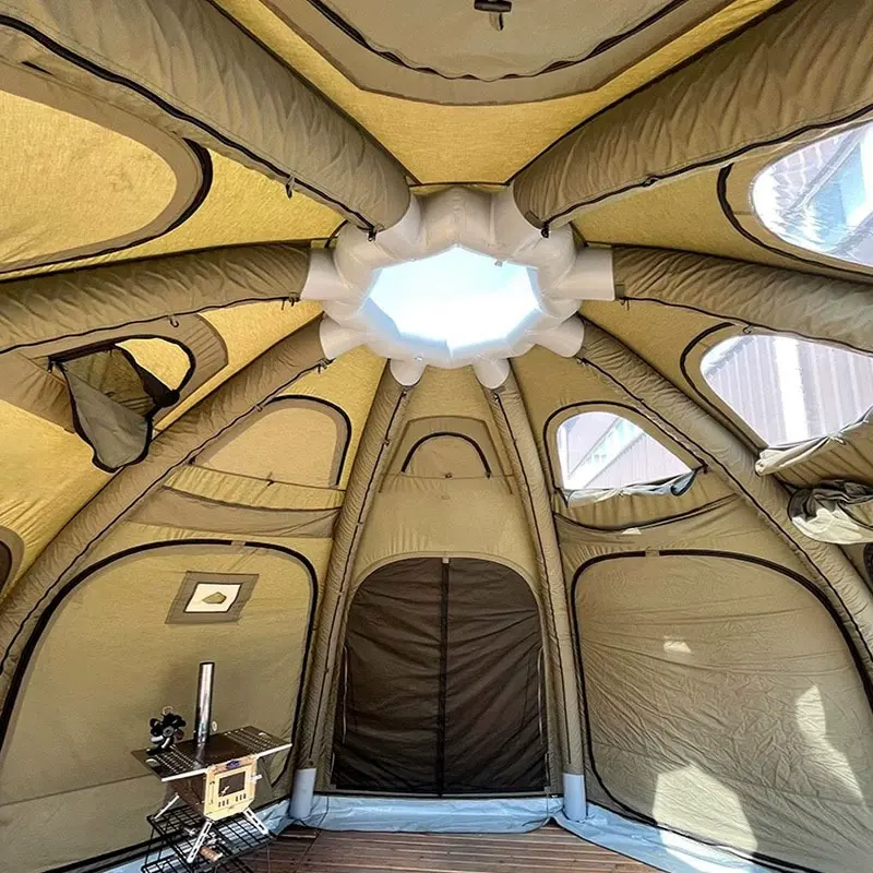 360° Panoramic Octagonal Inflatable Tent for Outdoor Camping & Eco-Tourism