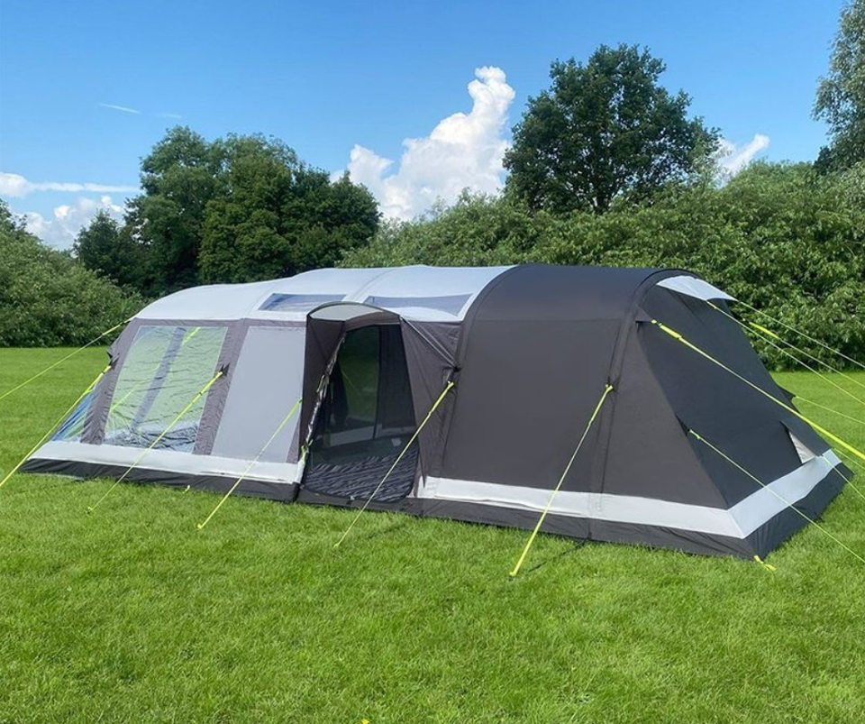 Double-Layer Rainproof Quick-Inflation Tunnel Tent for 6-8 Person Family Camping