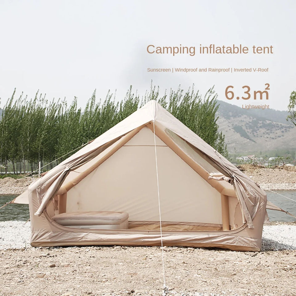 6.3㎡ Oxford Cloth Auto-Inflatable Tent with Large Skylight for Outdoor Travel