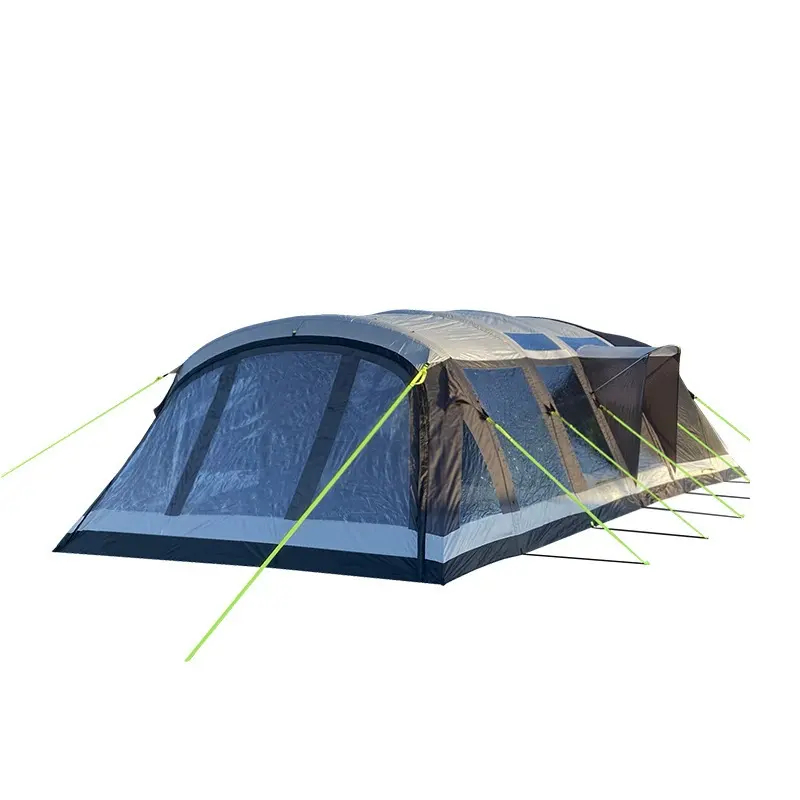 Double-Layer Rainproof Quick-Inflation Tunnel Tent for 6-8 Person Family Camping