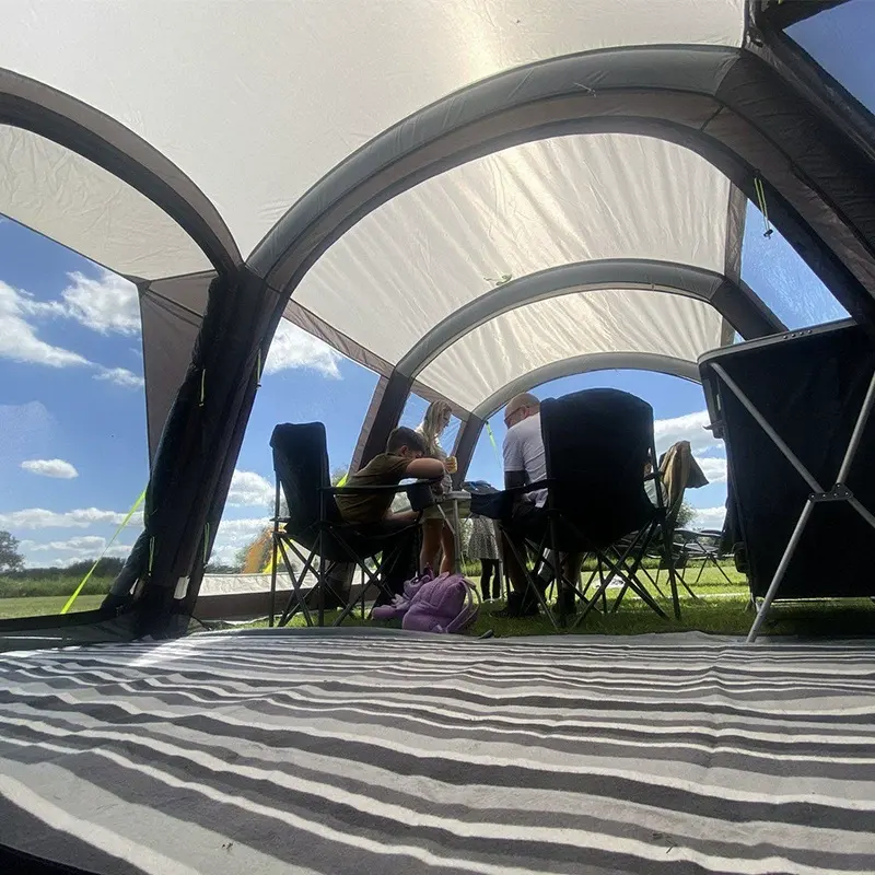 Double-Layer Rainproof Quick-Inflation Tunnel Tent for 6-8 Person Family Camping