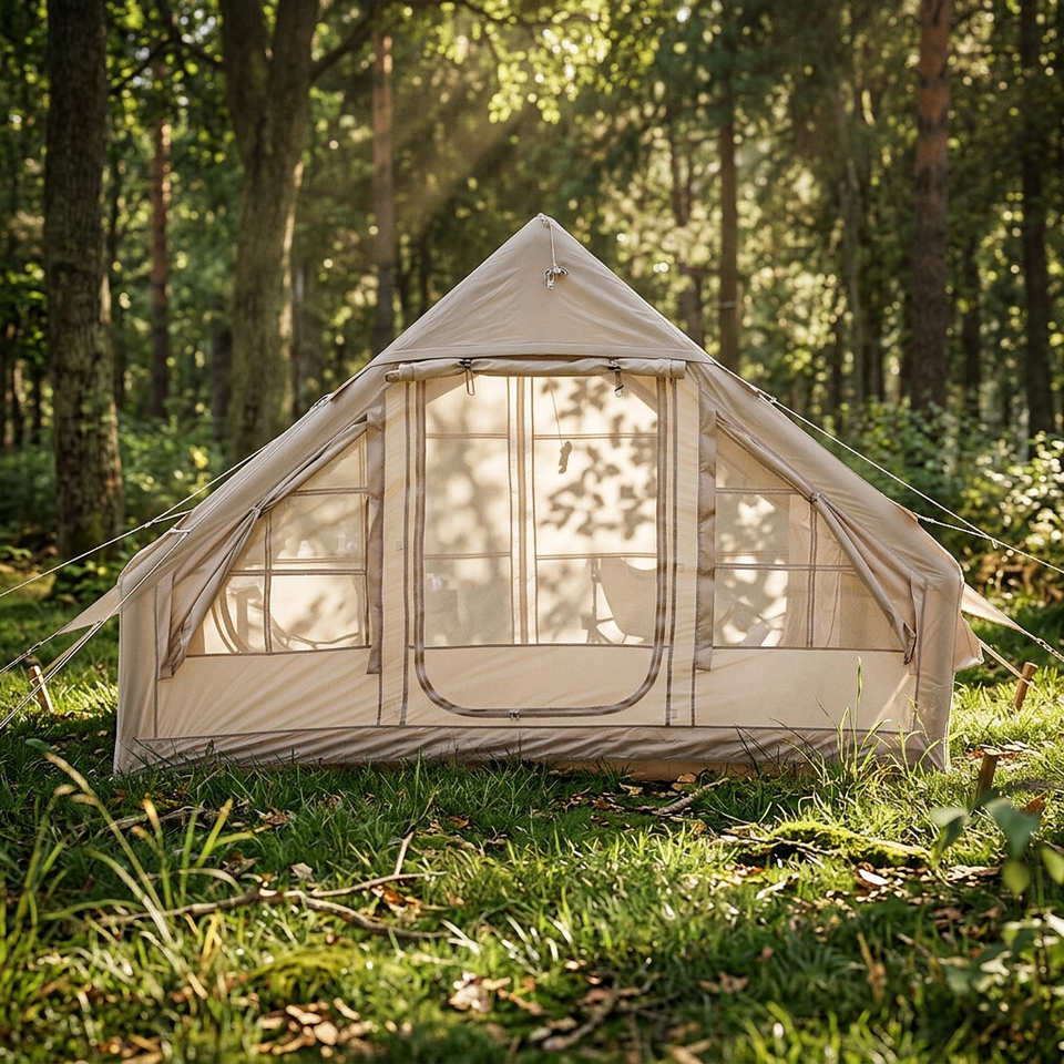6.3m² Single-Wall Inflatable Tent – Waterproof Oxford Cloth for Wild Camping