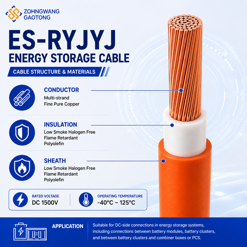 15 kV LSZH Insulated High Voltage Energy Storage Cable for BESS & ESS Systems
