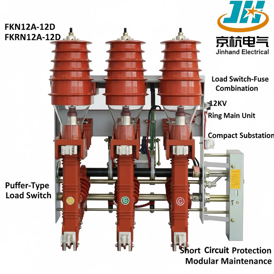 Jinhand FK(R)N12A-12D 3-Pole Copper Steel Load Break Switch-Fuse Combination for Industrial Power Distribution