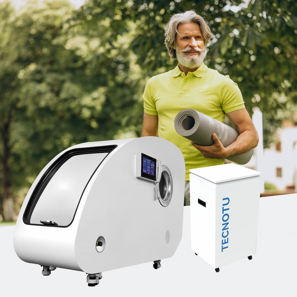 Tecnotu TecnoLay Classic 2.0ATA HBOT Sit-Type Hyperbaric Oxygen Chamber, 95% Oxygen Concentration, Anti-Aging for 1 Person