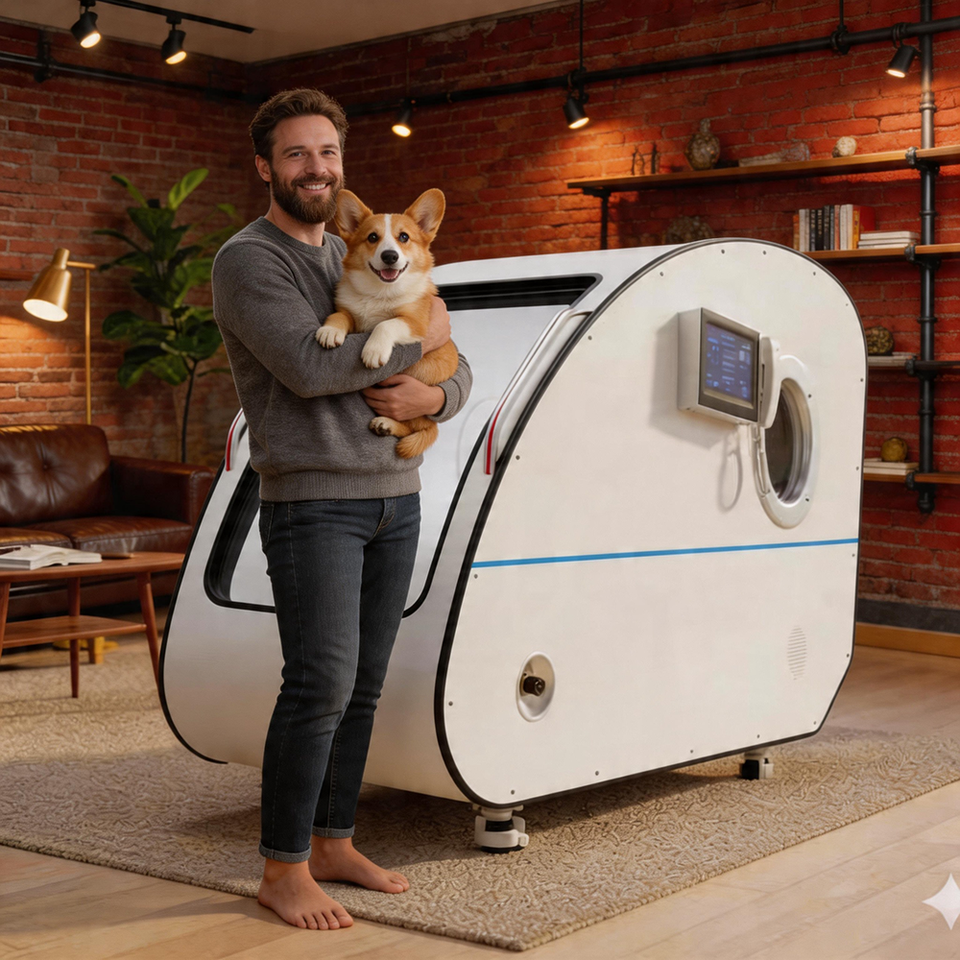 Portable Hyperbaric Oxygen Chamber 95% O₂ for Body & Head Muscle Recovery