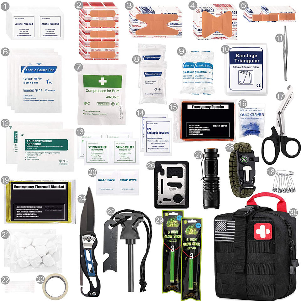 عدة إنقاذ خارجي متعددة الاستخدامات 177 قطعة - مقاومة للماء ومخصصة