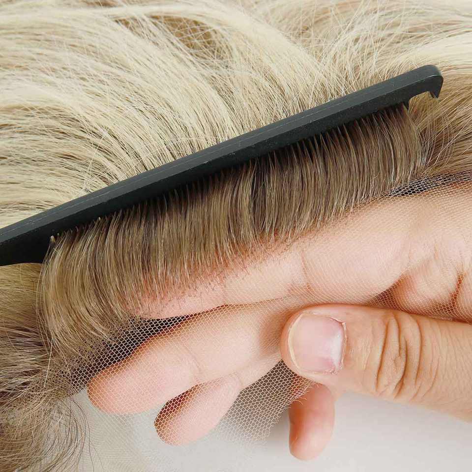 Китайские виргинские волосы 130% плотности, парик с baby hair, смешанный блонд, медицинский