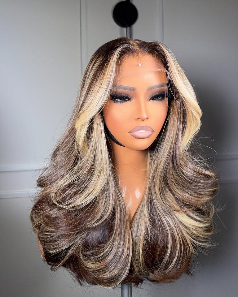 Натуральные волосы 13x6 HD Lace Ombre Blonde Body Wave 200%