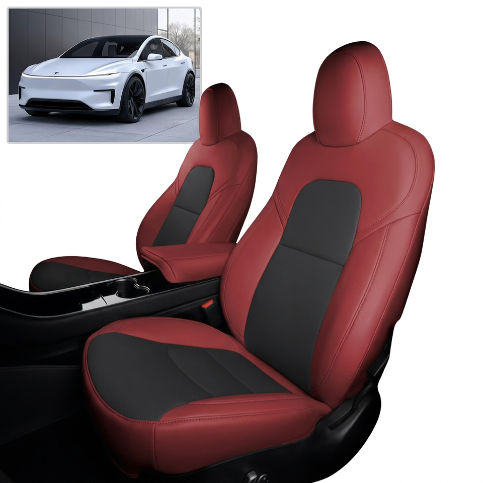 Capas de Bancos em Couro Ecológico para Tesla Model Y e Model 3 – Impermeáveis e Fáceis de Instalar