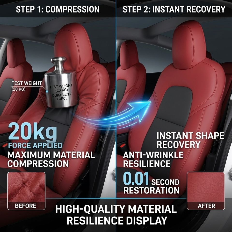 Capas de Bancos em Couro Ecológico para Tesla Model Y e Model 3 – Impermeáveis e Fáceis de Instalar