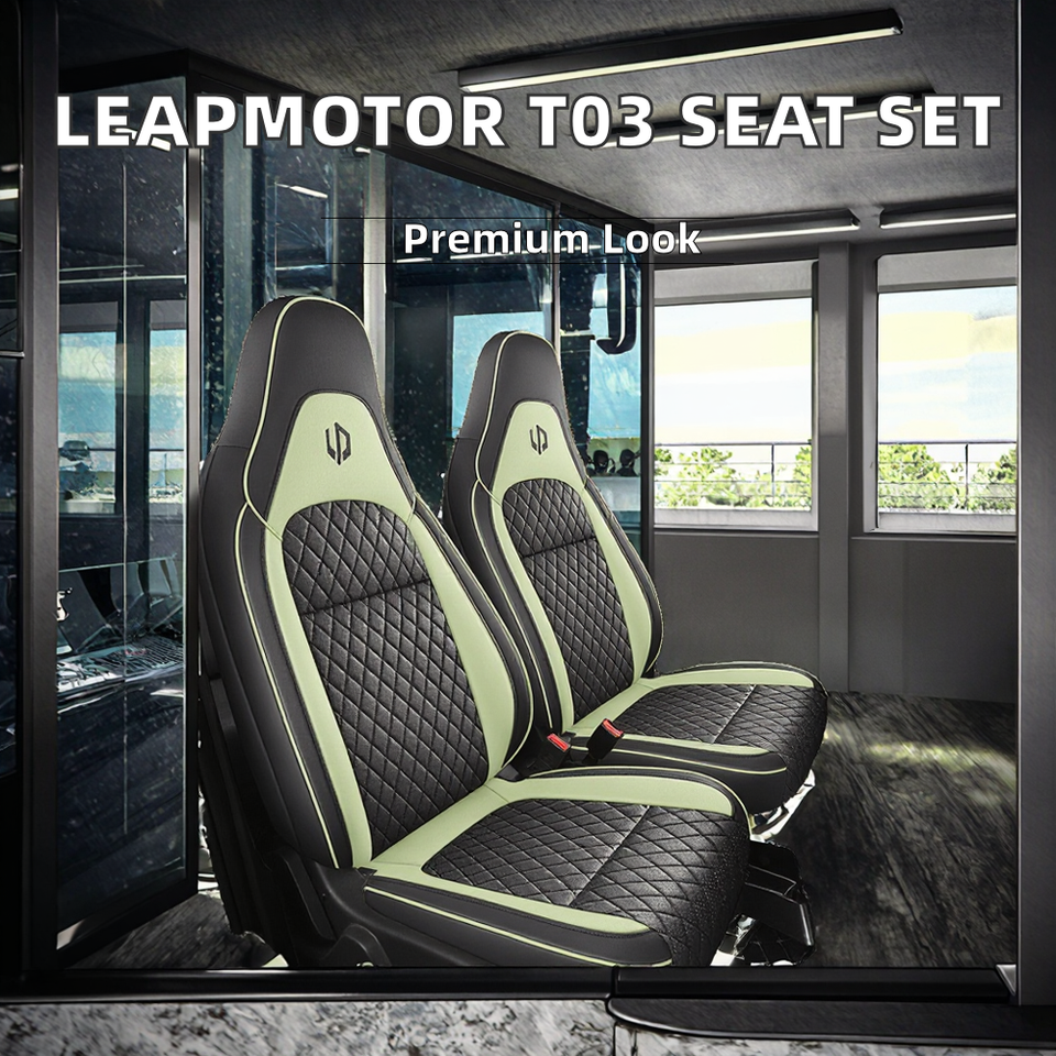 Capas de Couro Nappa para Leapmotor T03 - Jogo Completo 5 Peças, Luxo e Esportivo