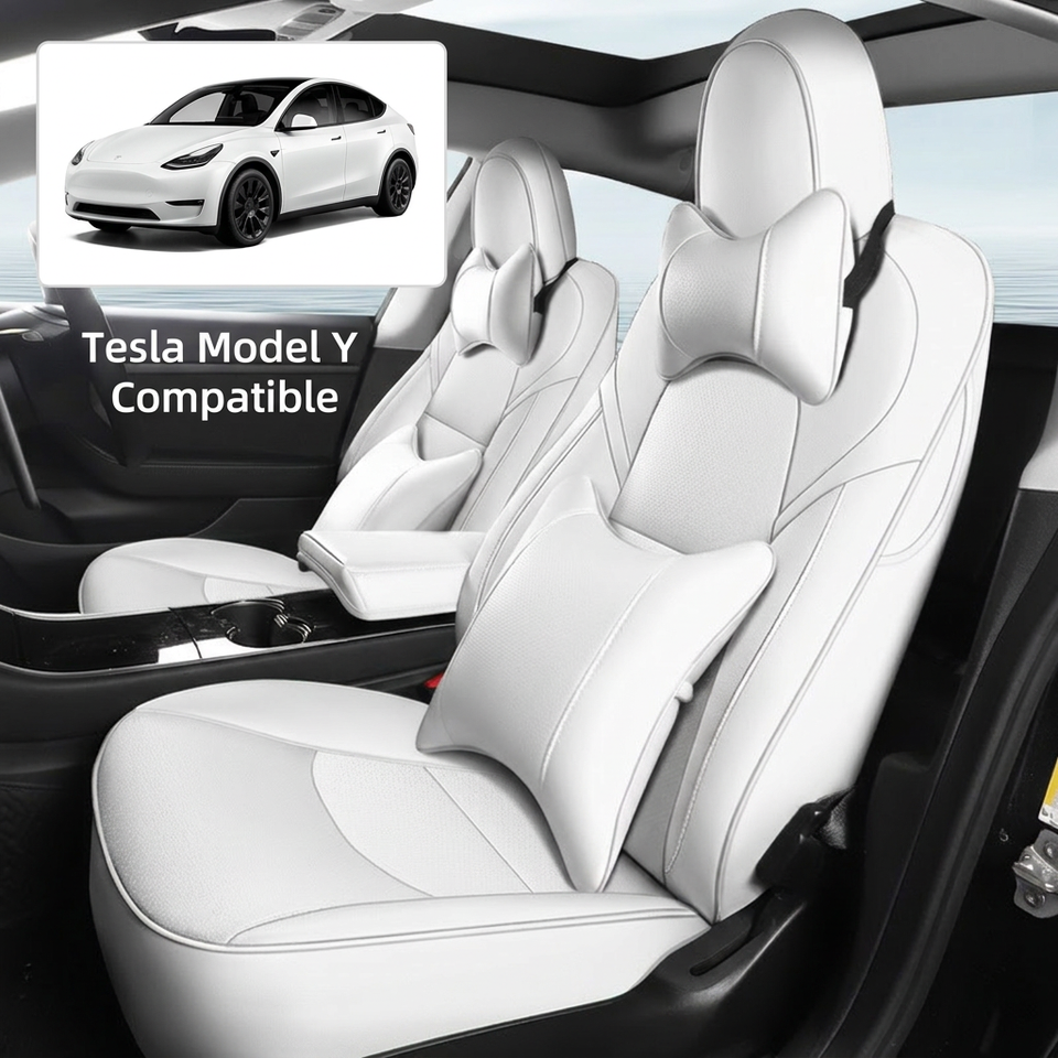 Capa de Banco de Couro Premium para Tesla Model 3/Y – Sob Medida