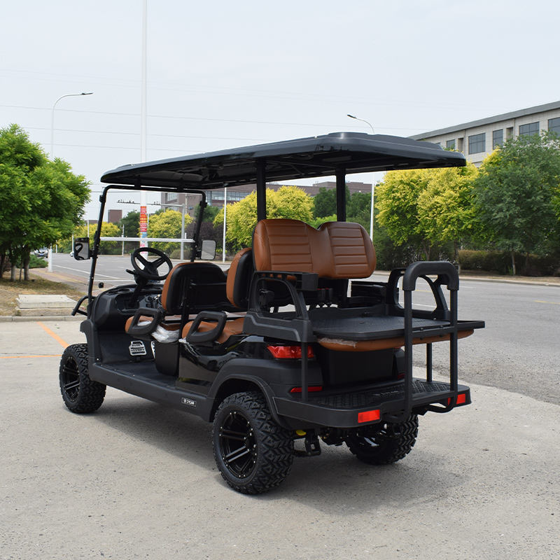 Carrinho de Golfe Elétrico 6 Lugares 48V com Bateria de Lítio para Resorts e Turismo