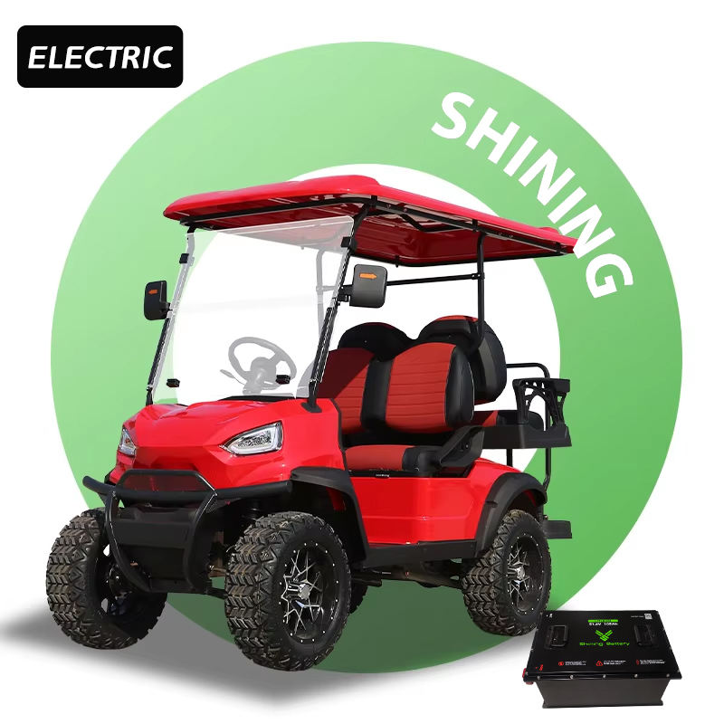 Carrinho de Golfe Elétrico LSV 4 Lugares com Bateria de Lítio e Pneus Off-Road