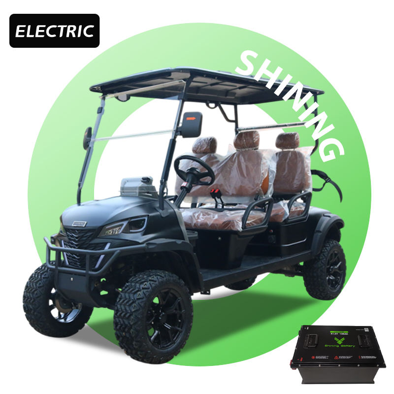 Carrinho de Golfe Elétrico 48V 4 Lugares Aço com Bateria de Lítio