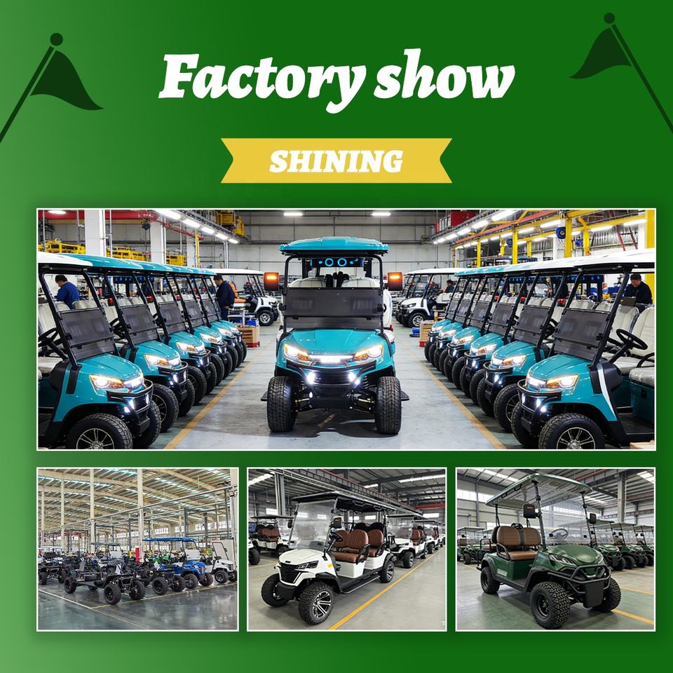 Carrinho de Golfe Elétrico 6 Lugares com LED, Aço, Motor 5KW