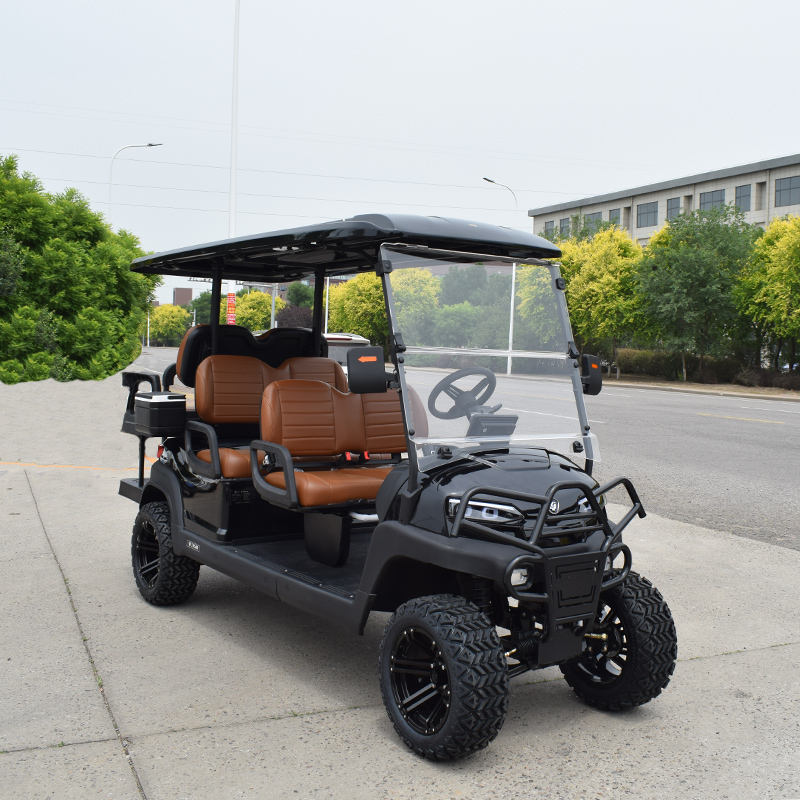 Carrinho de Golfe Elétrico 6 Lugares 48V com Bateria de Lítio para Resorts e Turismo