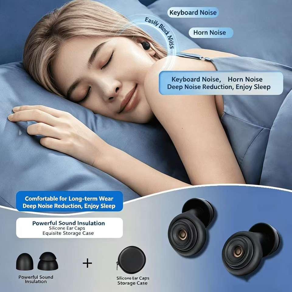 Protetores Auriculares de Silicone com Caixa – Redução de Ruído 50dB para Dormir e Estudar