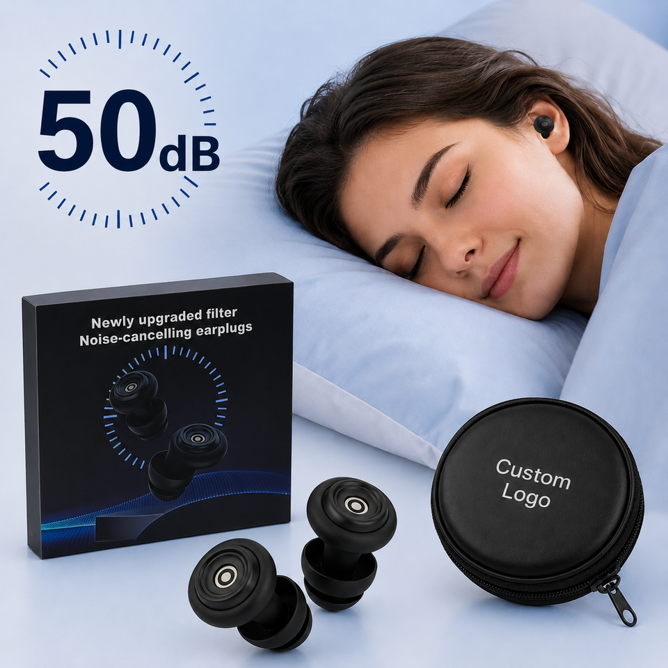 Protetores Auriculares de Silicone com Caixa – Redução de Ruído 50dB para Dormir e Estudar