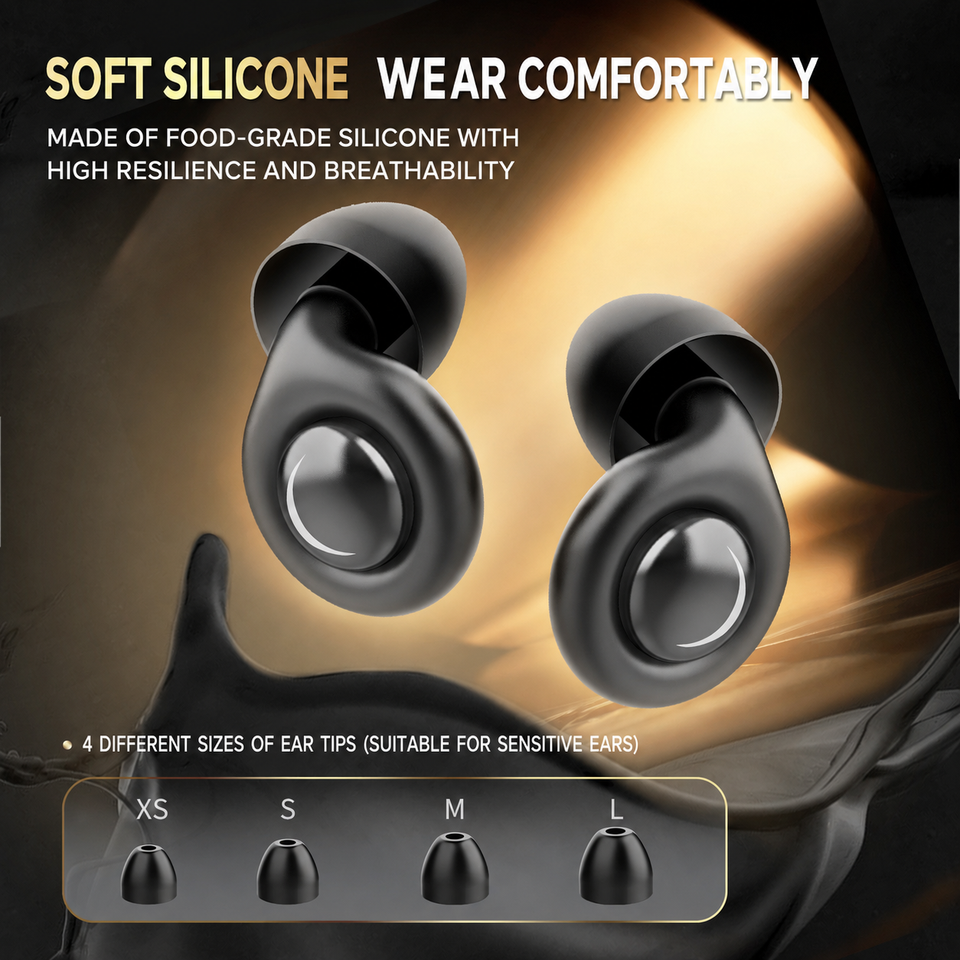 Protetores Auriculares de Silicone Reutilizáveis com Estojo - Redução de Ruído 32dB