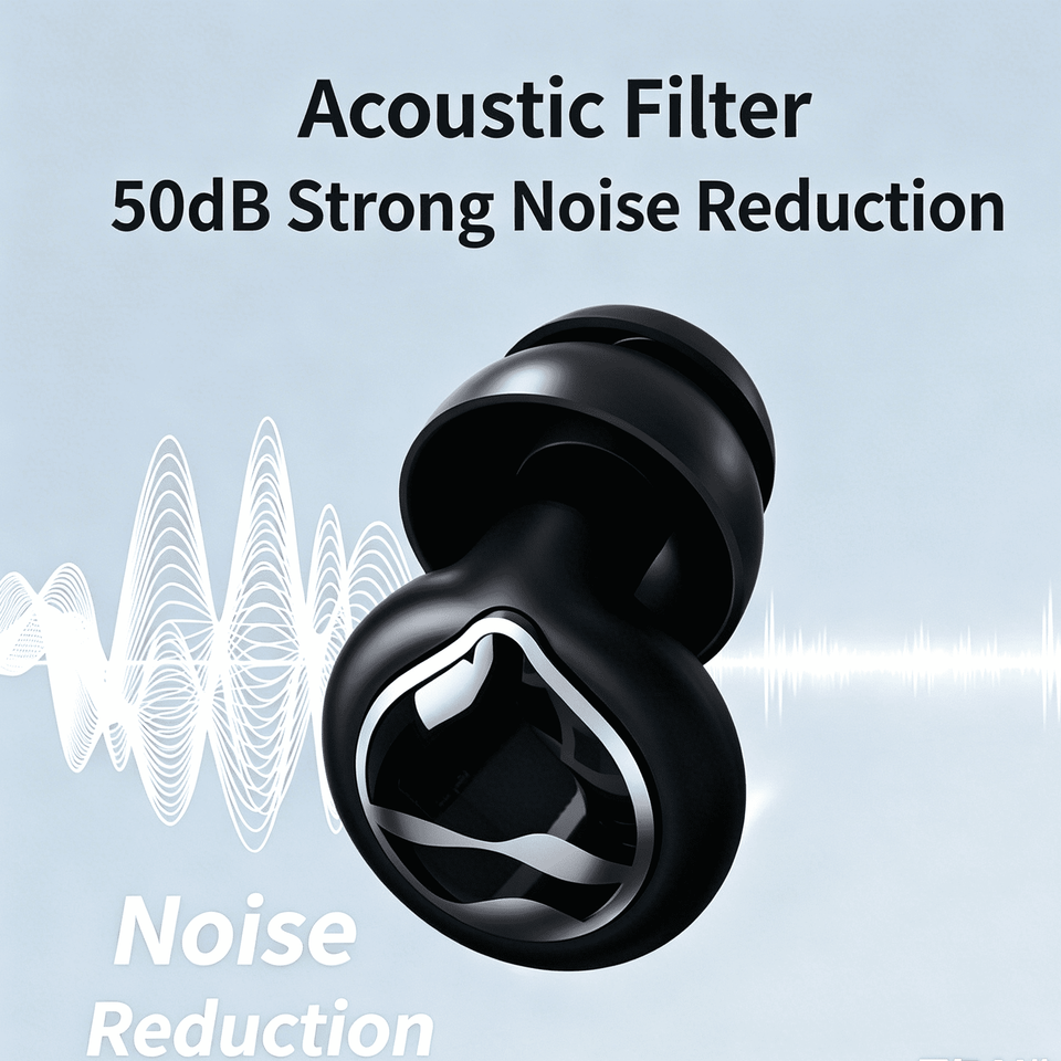 Protetores Auriculares de Silicone com Redução de Ruído de 50dB e Estojo