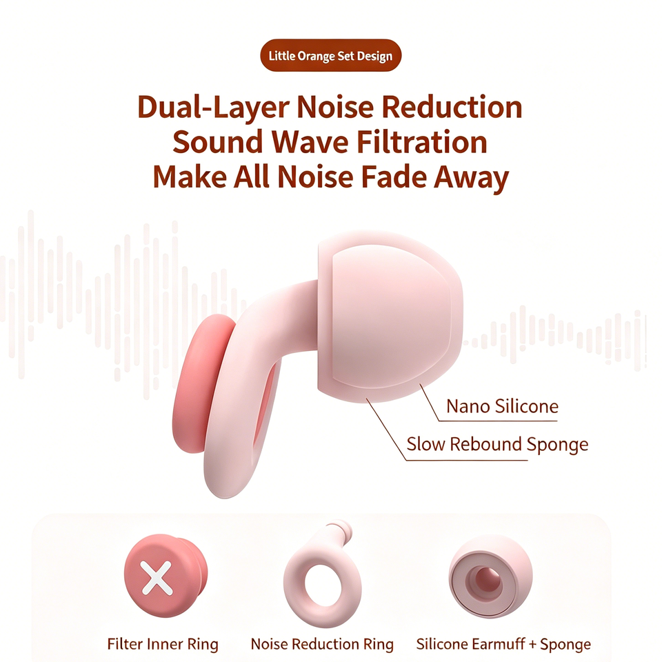 Protetores Auriculares Reutilizáveis para Dormir e Estudar com Estojo