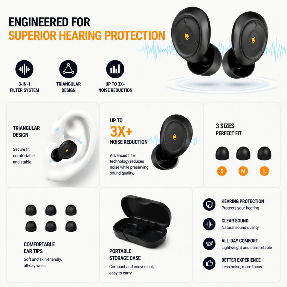 Protetores Auriculares de Silicone à Prova d'Água para Natação e Sono