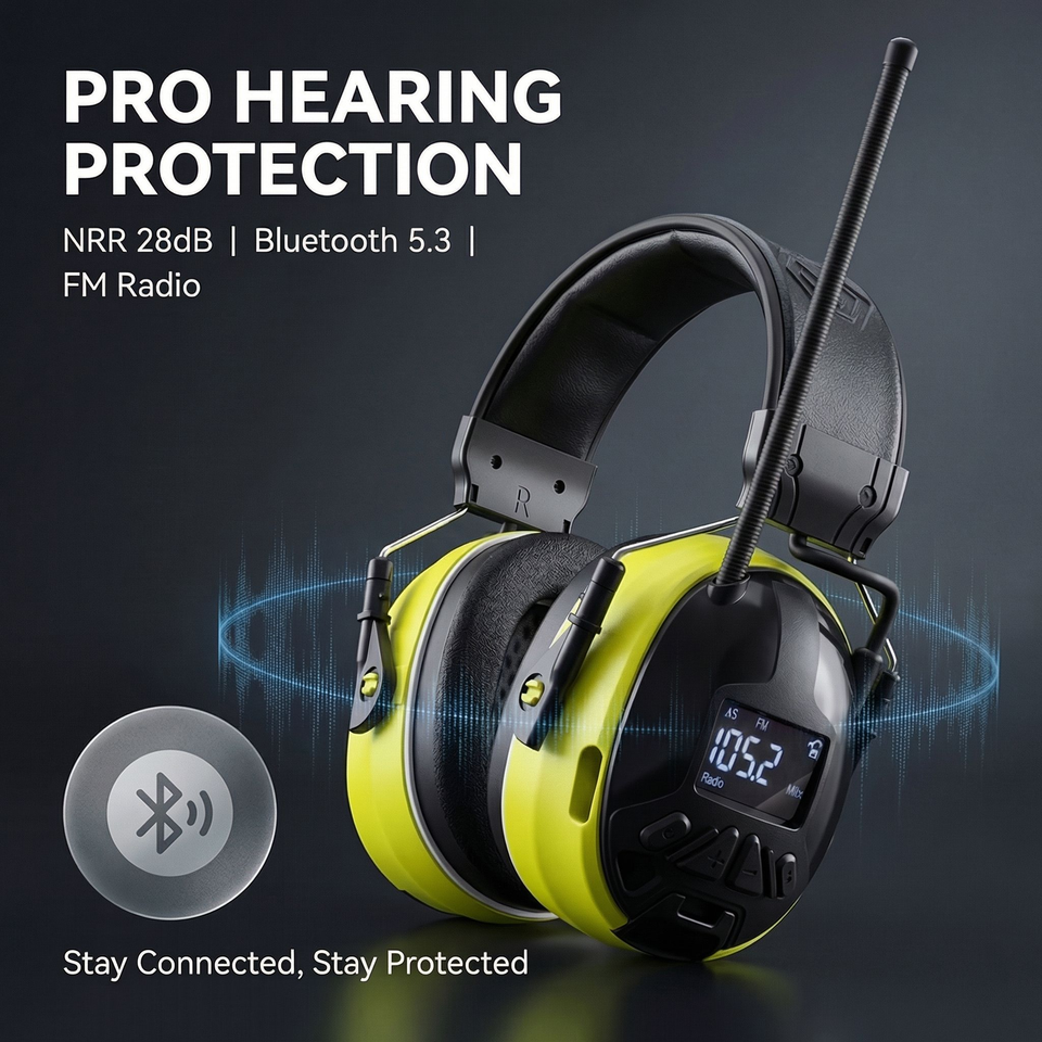 Protetor Auricular Bluetooth com Rádio FM - NRR 28dB