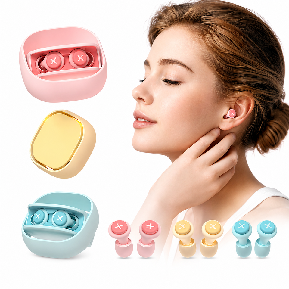 Protetores Auriculares Reutilizáveis para Dormir e Estudar com Estojo