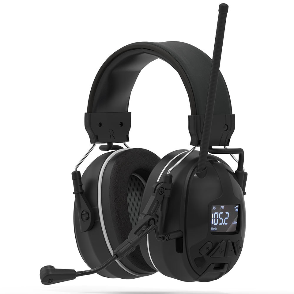 Protetor Auricular Eletrônico C52 com Bluetooth, Rádio FM e Redução de Ruído NRR 28