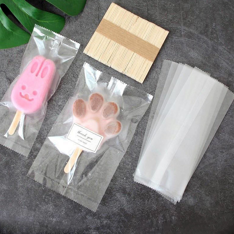 Transparente Plastikbeutel mit Mittelsiegel für Süßigkeiten, Kuchen, Eiscreme