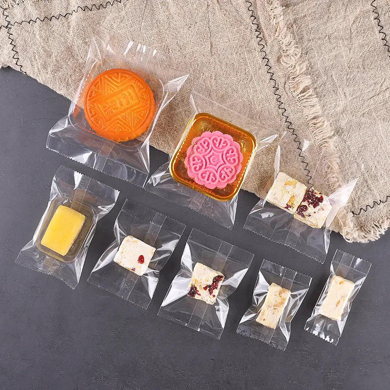 Transparente Plastikbeutel mit Mittelsiegel für Süßigkeiten, Kuchen, Eiscreme